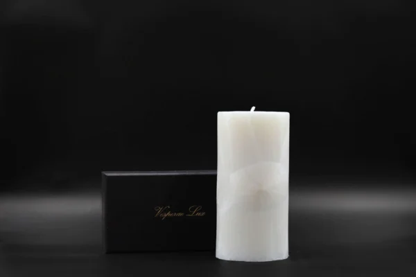 Handmade palm wax candle white crystal