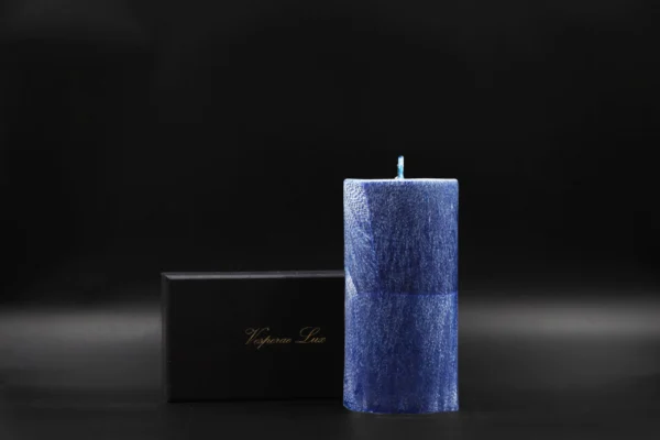 Handmade palm wax candle blue crystal