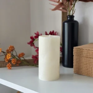 Handmade palm wax candle white crystal