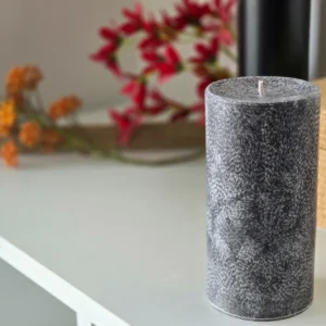 Handmade palm wax candle black crystal