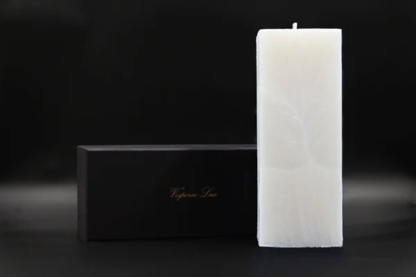 Handmade palm wax candle white crystal pillar