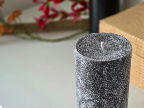 Handmade palm wax candle black crystal