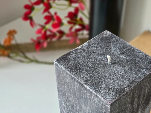 Handmade palm wax candle black crystal pillar