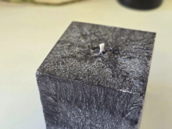 Handmade palm wax candle black crystal cube