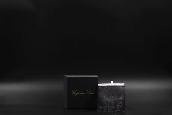 Handmade palm wax candle black crystal cube