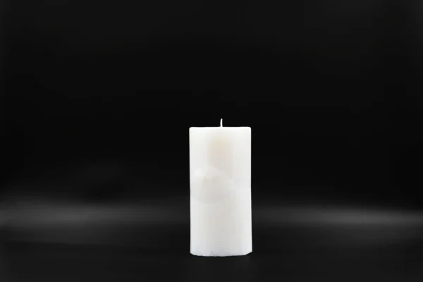 Handmade palm wax candle white crystal