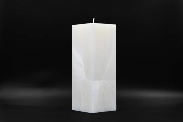 Handmade palm wax candle white crystal pillar