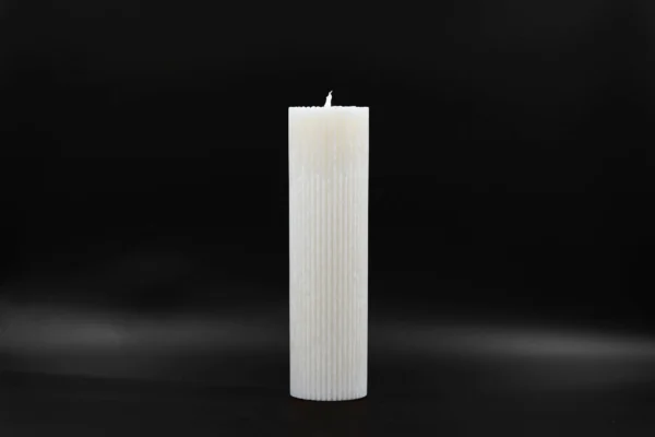 Handmade palm wax candle ribbed white crystal