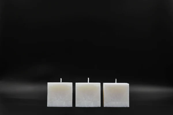 Handmade palm wax candle set white crystal cubes