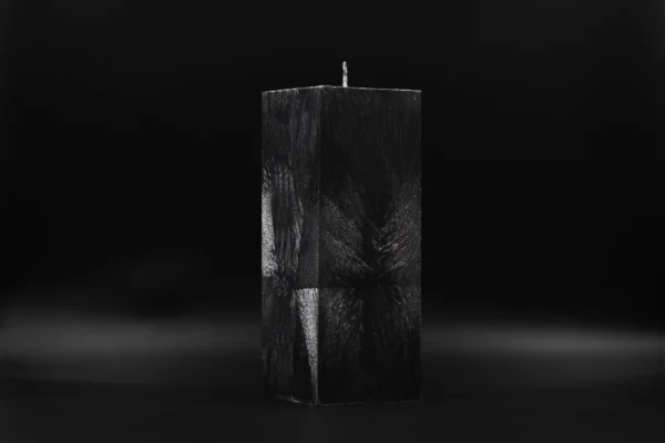 Handmade palm wax candle black crystal pillar