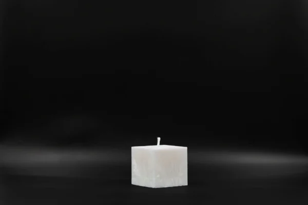 Handmade palm wax candle white crystal cube