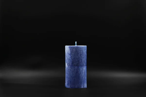 Handmade palm wax candle blue crystal