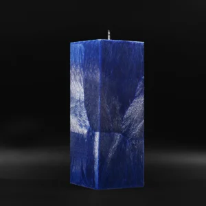 Handmade palm wax candle blue crystal pillar