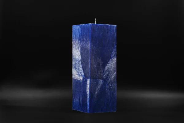 Handmade palm wax candle blue crystal pillar