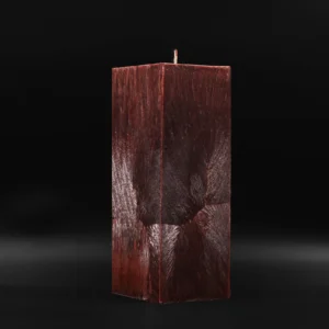 Handmade palm wax candle brown crystal pillar