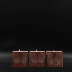 Handmade palm wax candle set brown crystal cubes